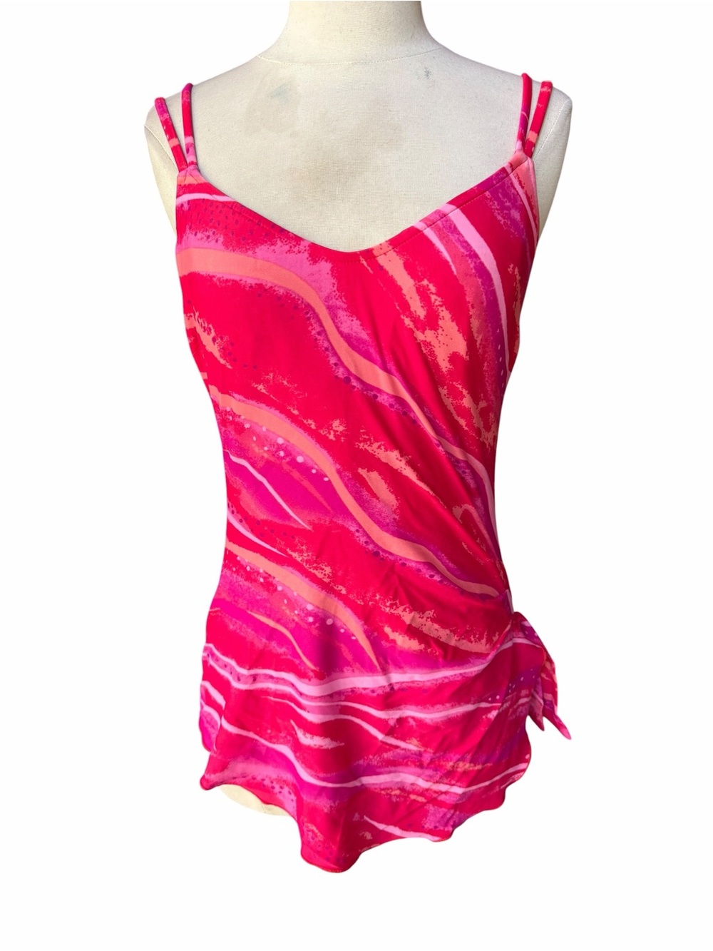 Late 80s/Early 90s Le‎ Cove “Groovy” Abstract Pattern One-Piece Swimsuit